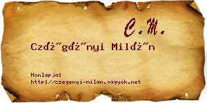 Czégényi Milán névjegykártya