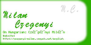 milan czegenyi business card